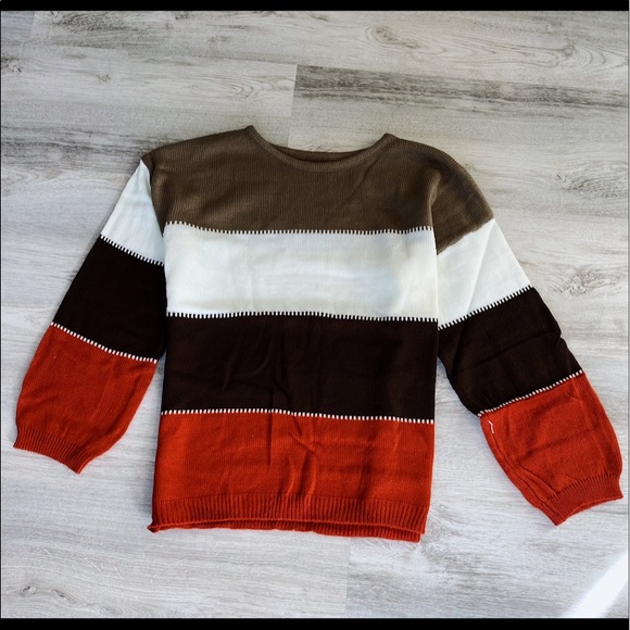 1 LEFT ‼️ Autumn Fall Striped Cozy Thin Sweater - Picture 2 of 2